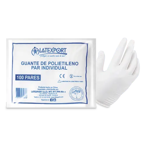GUANTE DESECHABLE POLIETILENO PAR INDIV