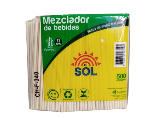 MEZCLADOR BAMBU REDONDO X 500 UNDS