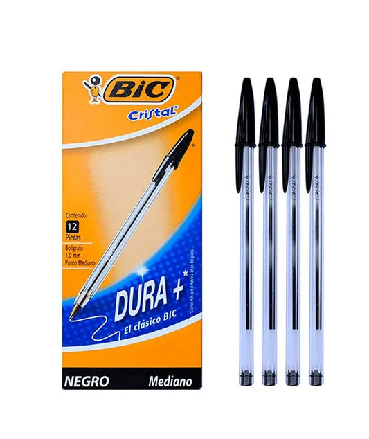 BOLIGRAFO BIC CRISTAL NEGRO CAJA X 12 UN
