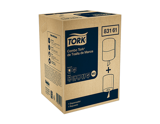 COMBO DISPENSADOR TOALLA ROLLO NATURAL