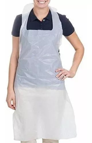 DELANTAL DESECHABLE PLASTICO BLANCO X 20