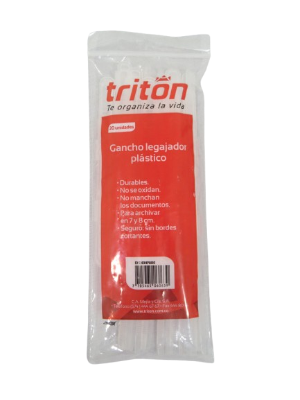 GANCHO LEGAJADOR TRITON PLASTICO * 20
