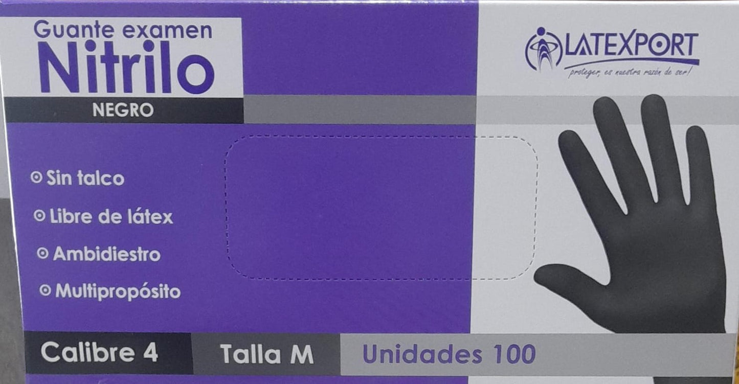 GUANTE DE NITRILO NEGRO C4 LATEXP T - M