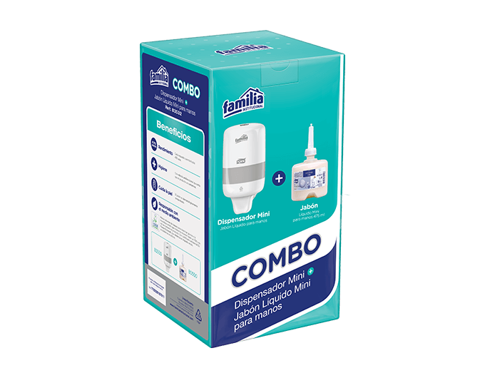COMBO DISPENSADOR MINI + JABON LIQ X 475