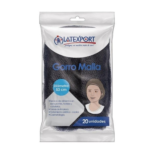 GORRO MALLA NEGRO PQTE X 20 UNDS