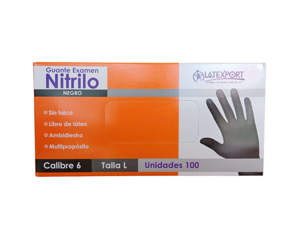 GUANTE DE NITRILO NEGRO LATEXPORT T - L