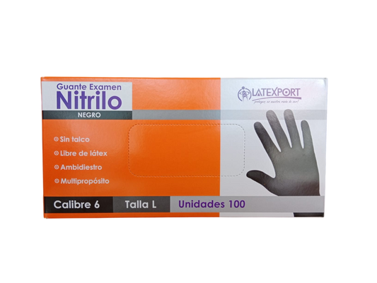 GUANTE DE NITRILO NEGRO C6 LATEXP T - M