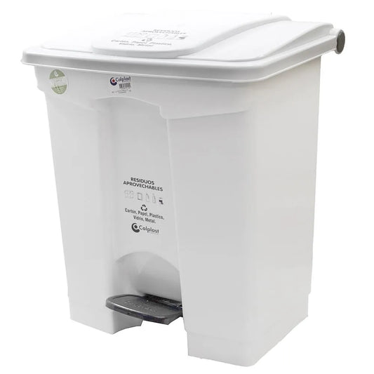 PAPELERA PEDAL BLANCA 60 LTS