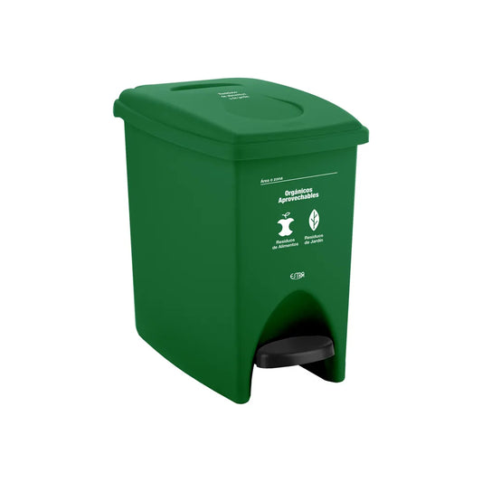 PAPELERA PEDAL M/R VERDE ESTRA DE 10 LTS