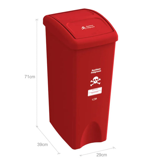 PAPELERA VAIVEN M/R ROJA ESTRA DE 53 LTS