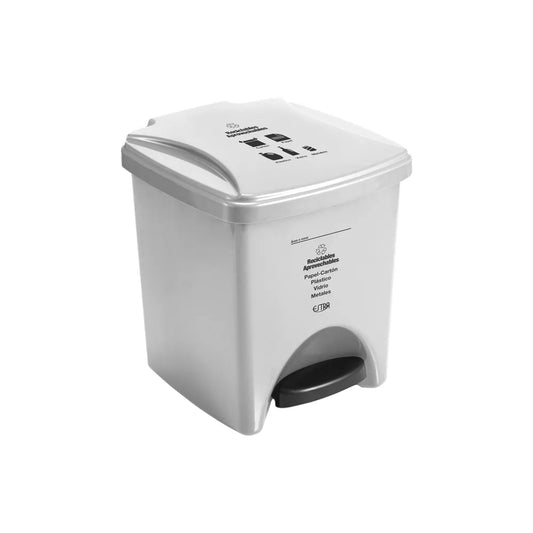 PAPELERA PEDAL M/R BLANCA ESTRA DE 20 LT