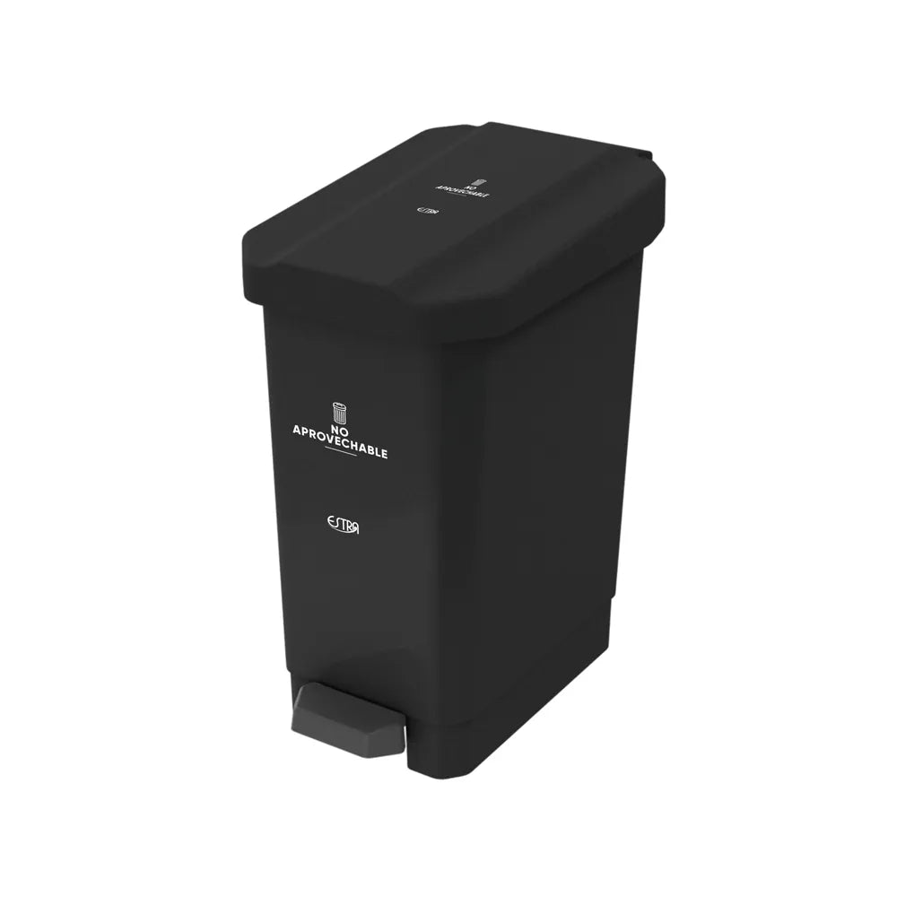 PAPELERA PEDAL NEGRA ESTRA DE 44 LTS