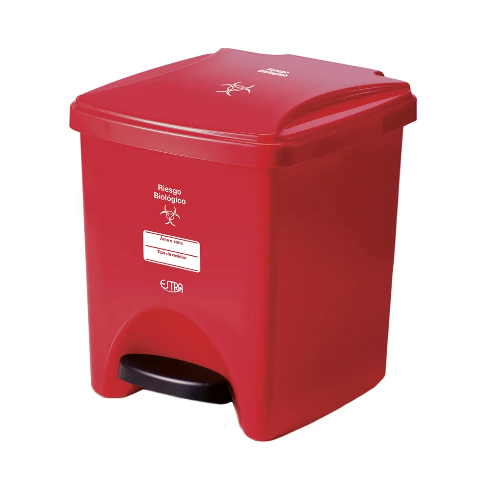PAPELERA PEDAL M/R ROJA ESTRA DE 20 LTS