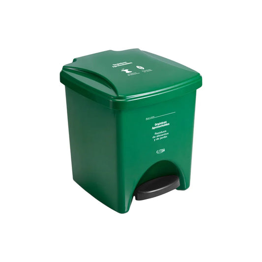 PAPELERA PEDAL M/R VERDE ESTRA DE 20 LT