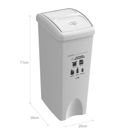 PAPELERA VAIVEN BLANCA M/R ESTRA DE 53 L