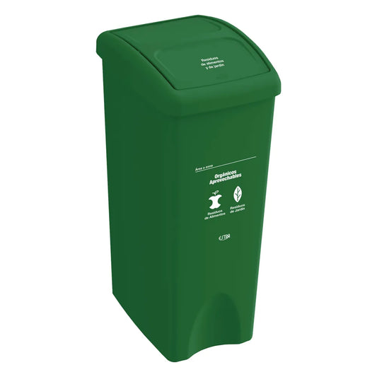PAPELERA VAIVEN M/R VERDE ESTRA DE 53 LT