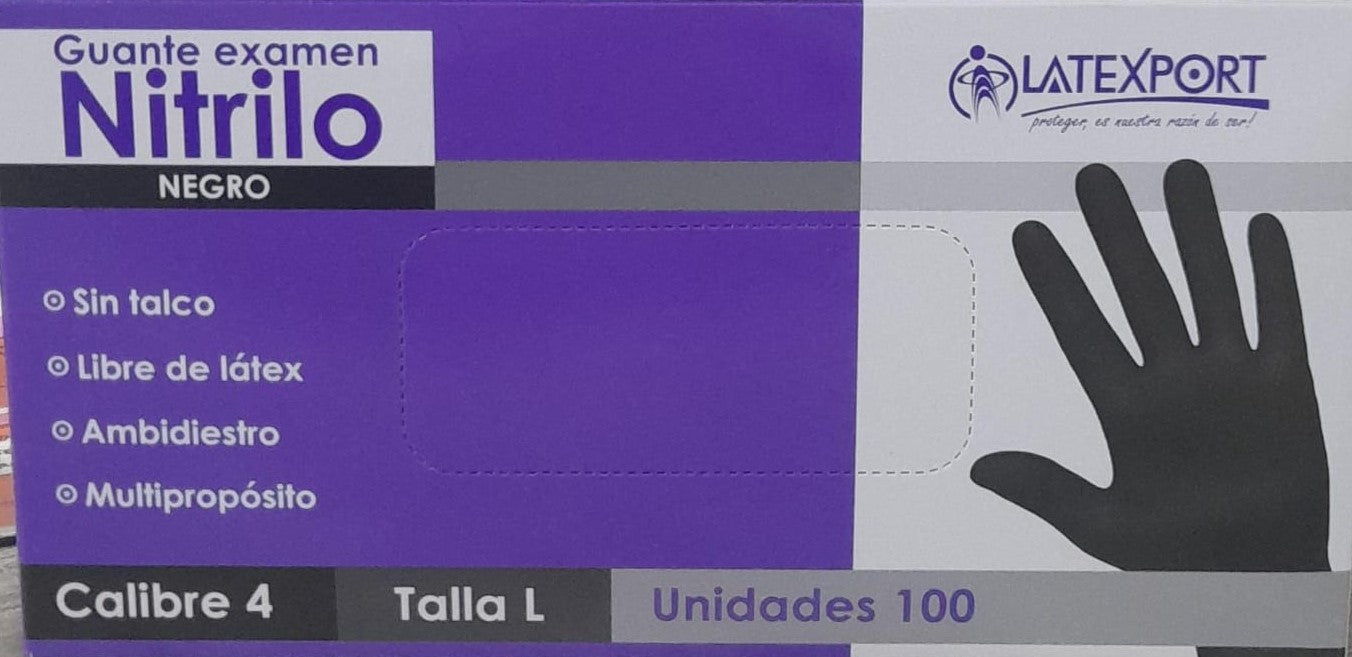 GUANTE DE NITRILO NEGRO C4 LATEXP T - L