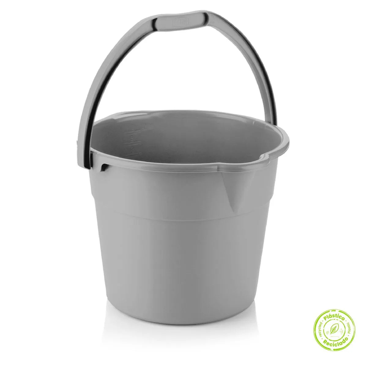 BALDE PLASTICO GRIS M/R ESTRA DE 10 LTS