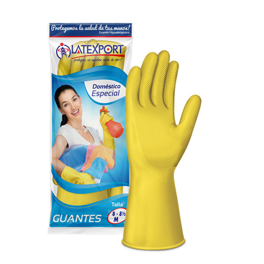 GUANTE DOMESTICO AMARILLO LATEXPORT T-9